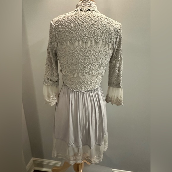 BKE Boutique Chiffon Lace overlay Flyaway Cardigan. Size XSmall Glacier … - Picture 5 of 14